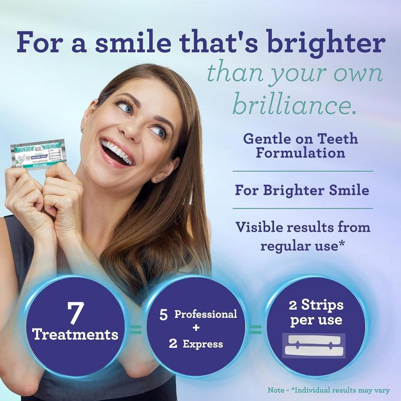Achieve a Dazzling Smile with Gurunanda Whitening Strips - 7-Day Treatment for Sensitive Teeth (7 Packets, 2 Strips Each) - Non-Slip Technology for Easy Use