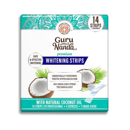 Achieve a Dazzling Smile with Gurunanda Whitening Strips - 7-Day Treatment for Sensitive Teeth (7 Packets, 2 Strips Each) - Non-Slip Technology for Easy Use